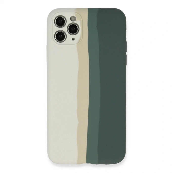 İphone 11 Pro Kılıf Ebruli Lansman Silikon - Beyaz-gri