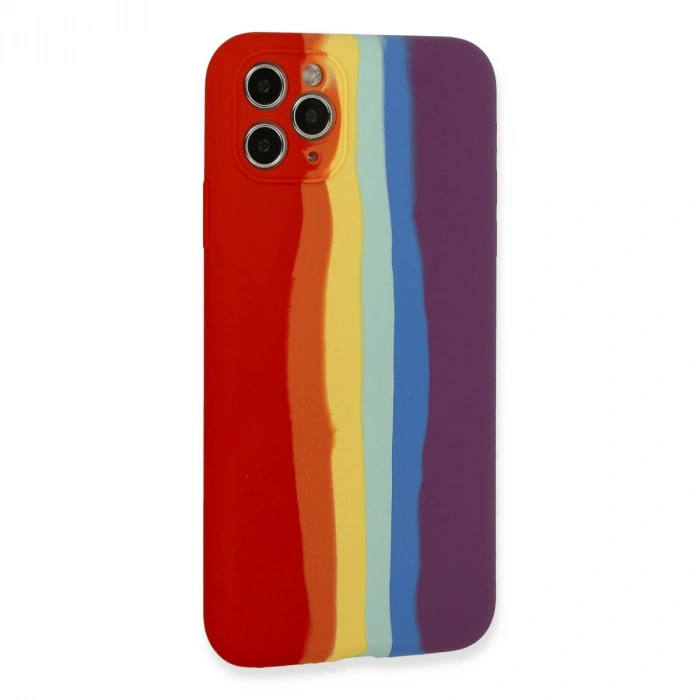 İphone 11 Pro Kılıf Ebruli Lansman Silikon - Kırmızı-mor