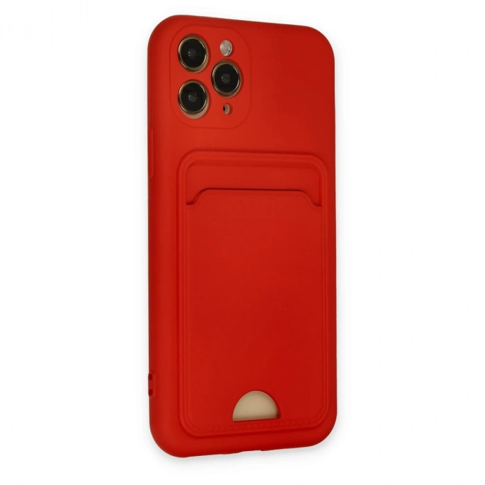 İphone 11 Pro Kılıf Kelvin Kartvizitli Silikon - Kırmızı