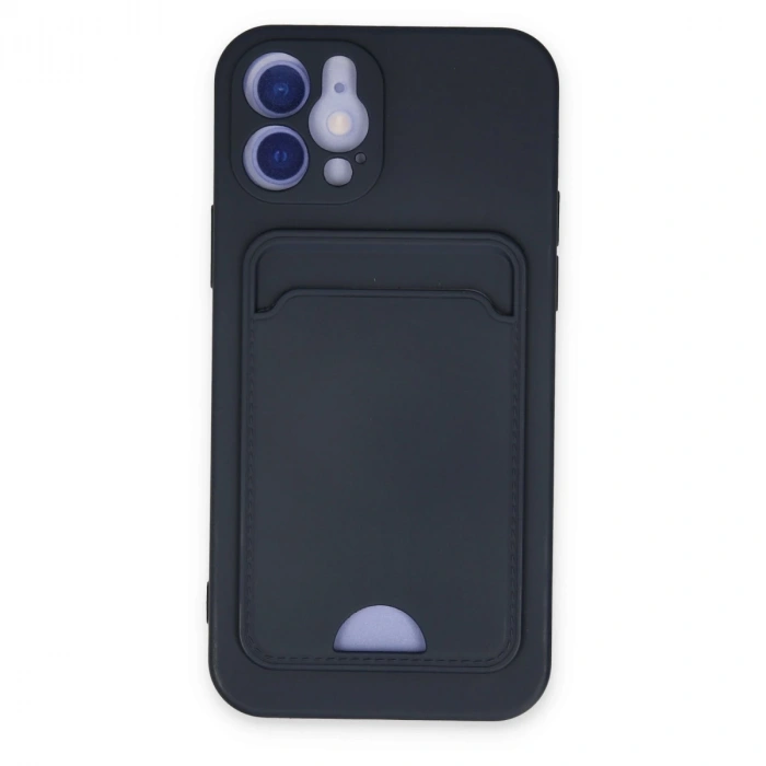 İphone 12 Kılıf Kelvin Kartvizitli Silikon - Lacivert