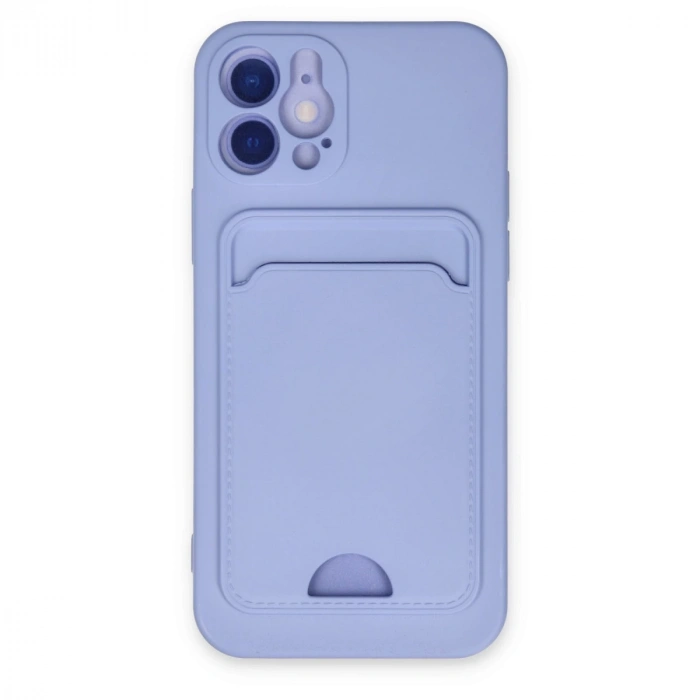 İphone 12 Kılıf Kelvin Kartvizitli Silikon - Lila