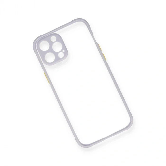 İphone 12 Kılıf Miami Şeffaf Silikon - Lila