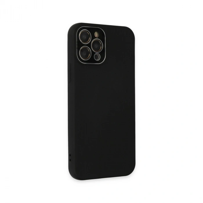 İphone 12 Pro Kılıf Lansman Glass Kapak - Siyah