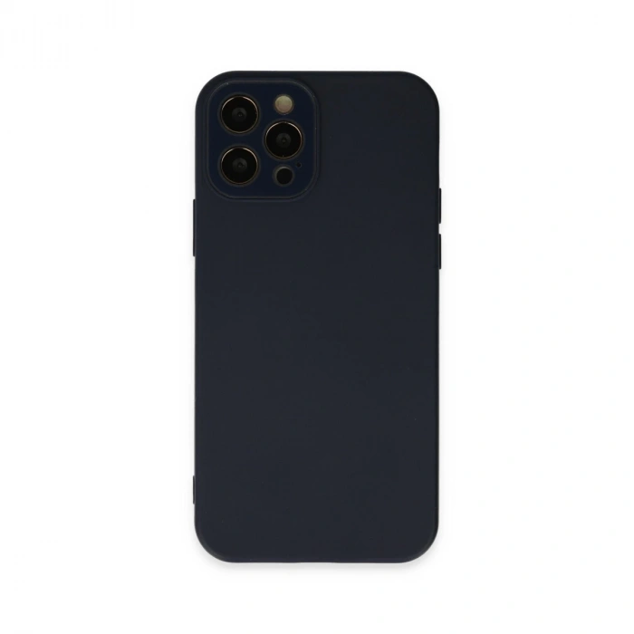 İphone 12 Pro Max Kılıf Lansman Glass Kapak - Lacivert