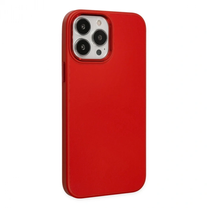 İphone 13 Pro Kılıf Asya Deri Silikon - Kırmızı