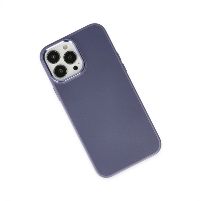 İphone 13 Pro Kılıf Asya Deri Silikon - Mor