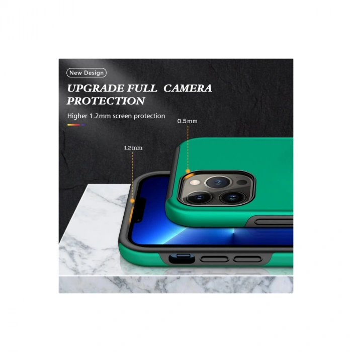 İphone 13 Pro Max Kılıf Elit Yüzüklü Kapak - Yeşil