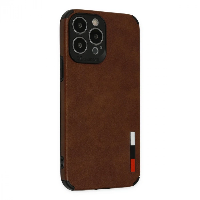 İphone 13 Pro Max Kılıf Loop Deri Silikon - Kahverengi