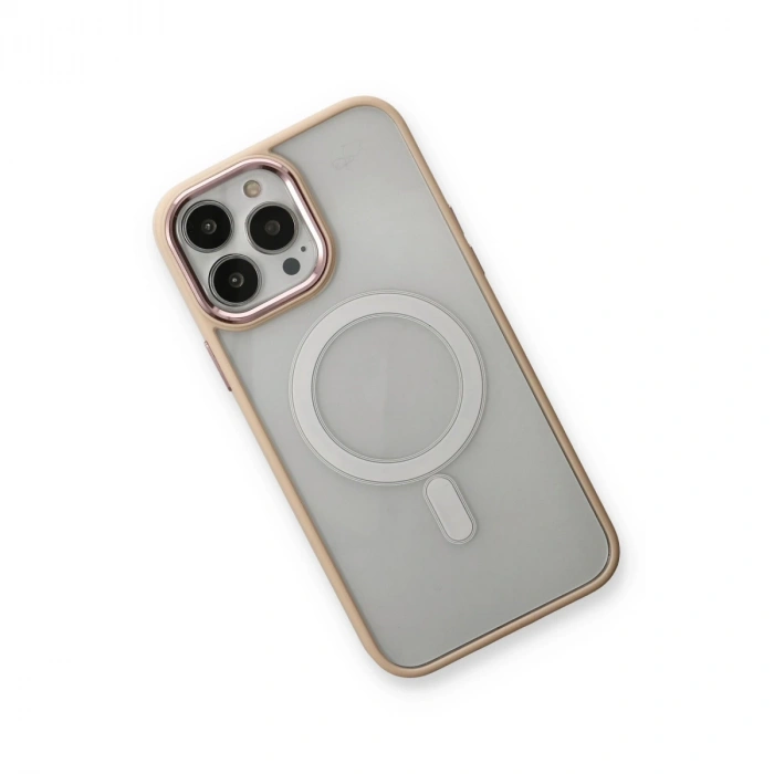 İphone 13 Pro Max Kılıf Room Magneticsafe Silikon - Pudra