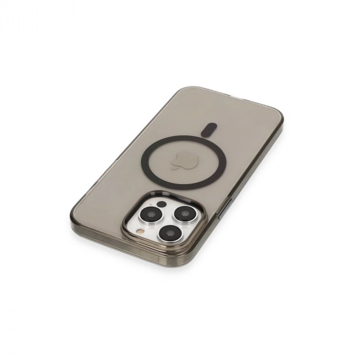 İphone 13 Pro Max Kılıf Tron Şeffaf Magsafe Kapak - Siyah