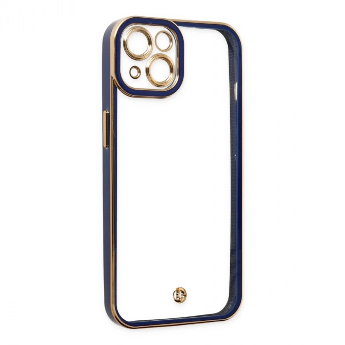 İphone 14 Plus Kılıf Liva Lens Silikon - Mavi