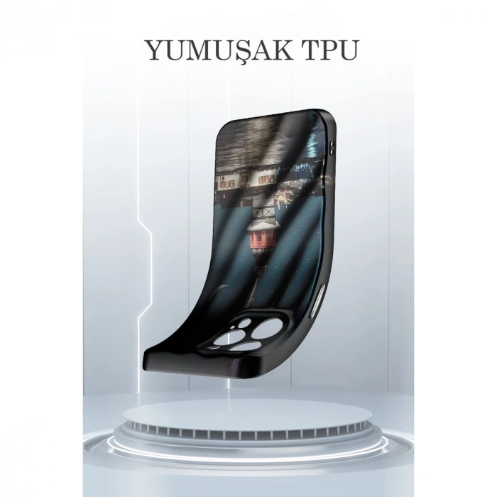 İphone 14 Pro Kılıf Crew Desenli Kapak - Galata Kulesi