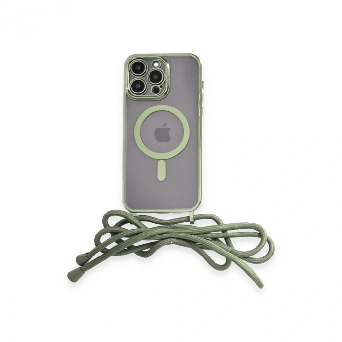 İphone 14 Pro Kılıf Divo Lazer Askılı Magsafe Kapak - Koyu Yeşil