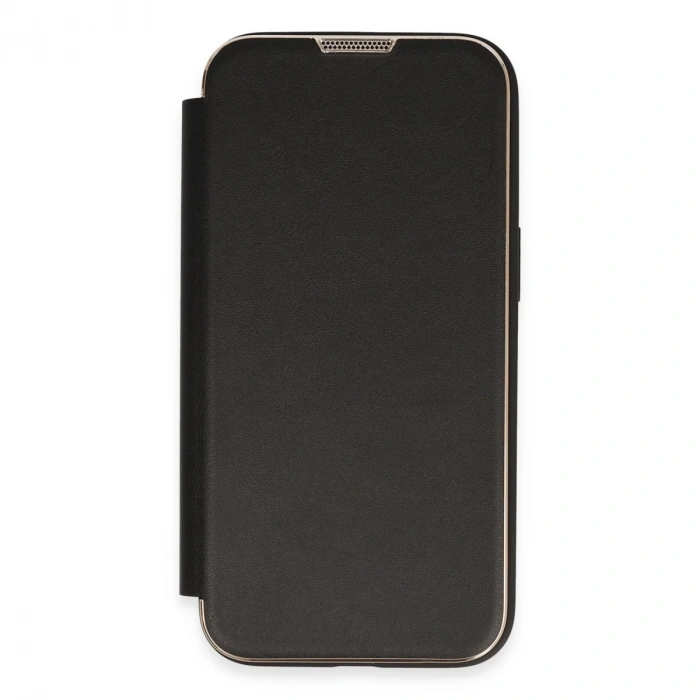 İphone 14 Pro Max Kılıf Dolpin Kapaklı - Siyah