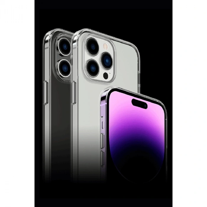 İphone 14 Pro Max Kılıf Tron Şeffaf Magsafe Kapak - Mavi