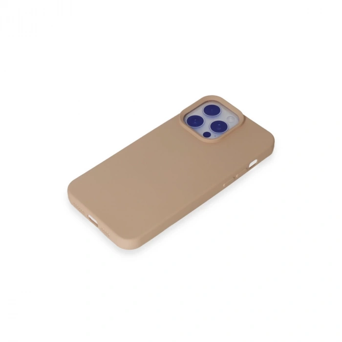 İphone 15 Pro Max Kılıf Nano İçi Kadife Silikon - Pudra