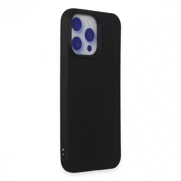 İphone 15 Pro Max Kılıf Nano İçi Kadife Silikon - Siyah