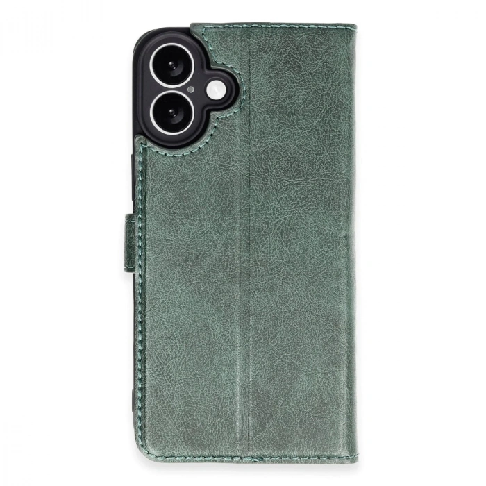 İphone 16 Kılıf Trend S Plus Kapaklı Kılıf - Yeşil