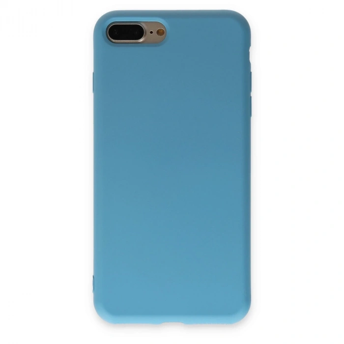 İphone 7 Plus Kılıf Nano İçi Kadife Silikon - Mavi