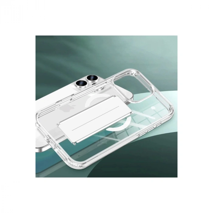 Joko İphone 15 Pro Max Kılıf Alfa Magsafe Standlı Kapak - Şeffaf