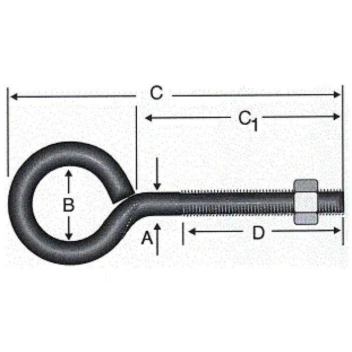 Kapalı Metrik Kanca M5 / 21x80 - 100 Adet