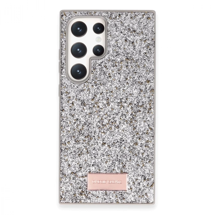 Onegif Samsung Galaxy S23 Ultra Bright Simli Kapak - Gümüş