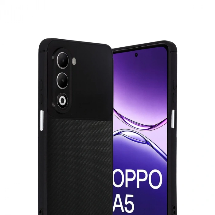 Oppo A5 4g Auto Focus Karbon Kapak - Siyah