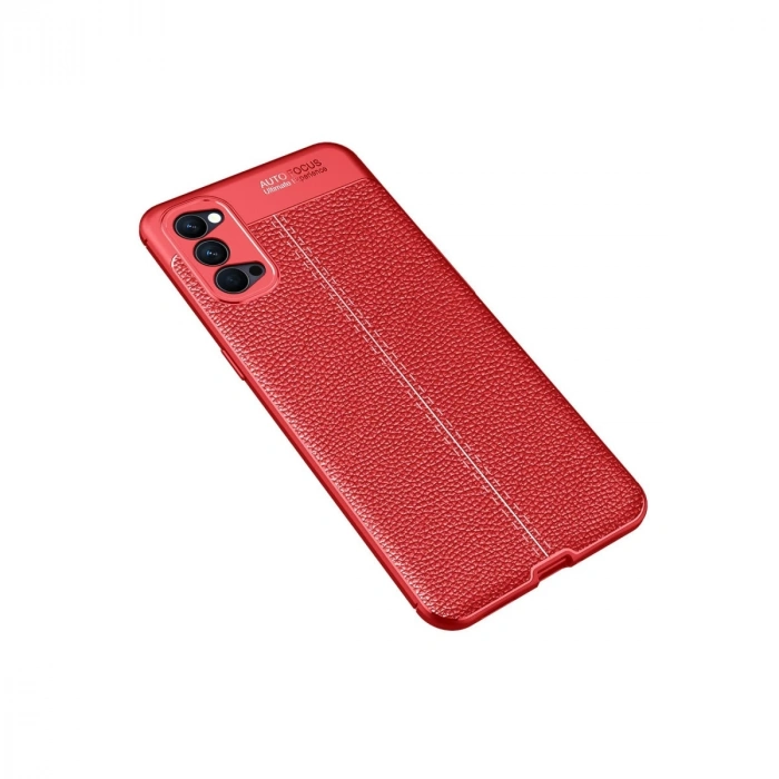 Oppo Reno 4 Kılıf Auto Focus Kapak - Kırmızı