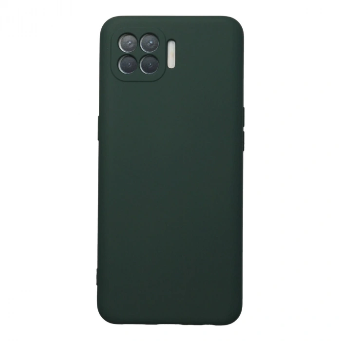Oppo Reno 4 Lite Kılıf Nano İçi Kadife Silikon - Koyu Yeşil