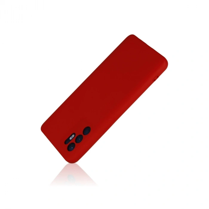 Oppo Reno 6 Kılıf Nano İçi Kadife Silikon - Kırmızı