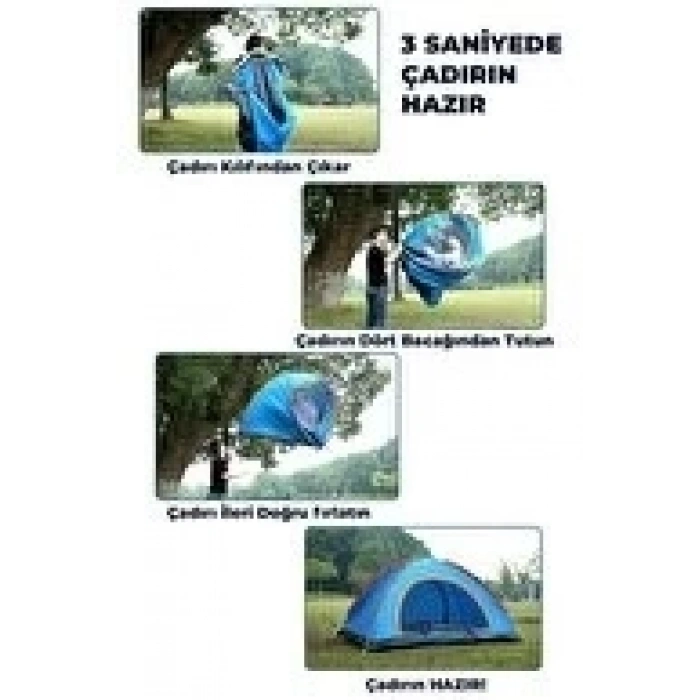 Otomatik Havada Açılan Su Geçirmez Çadır 4 Kişilik