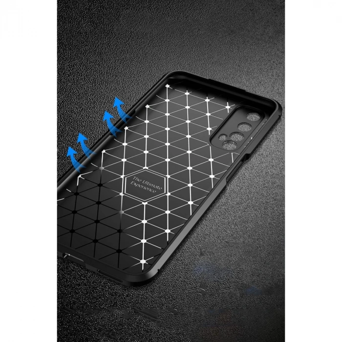 Realme 7 Kılıf Auto Focus Karbon Kapak - Siyah