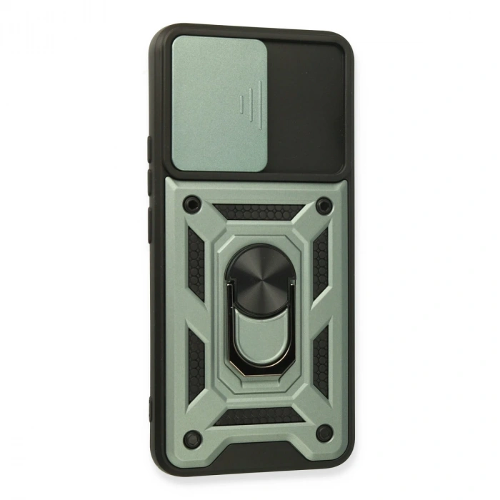 Realme 8 Kılıf Pars Lens Yüzüklü Silikon - Yeşil