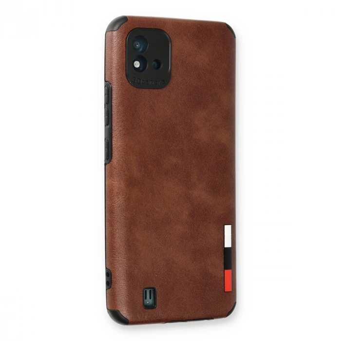 Realme C11 2021 Kılıf Loop Deri Silikon - Kahverengi
