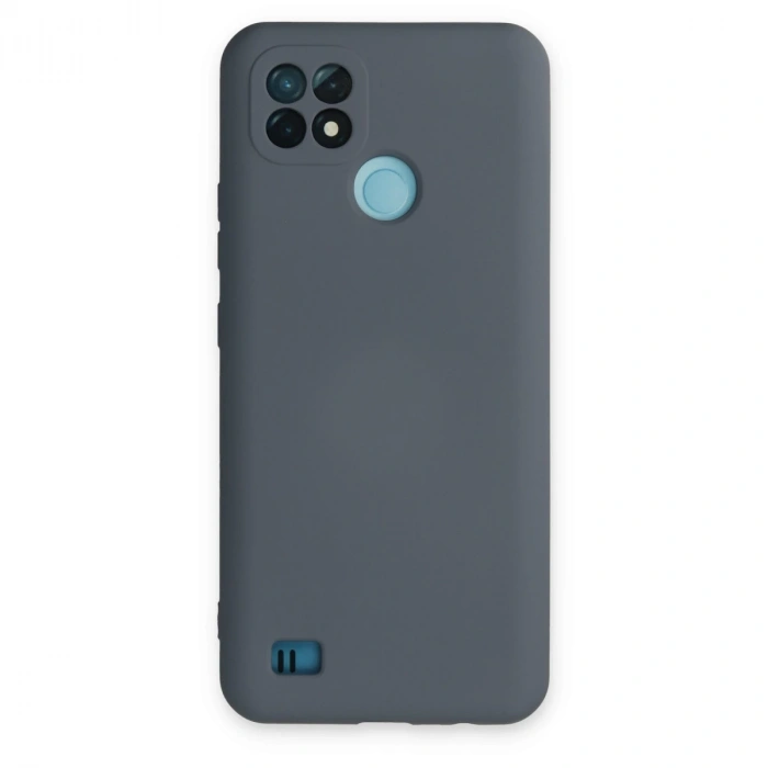 Realme C21 Kılıf Nano İçi Kadife Silikon - Gri