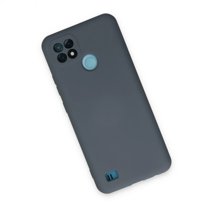 Realme C21 Kılıf Nano İçi Kadife Silikon - Gri