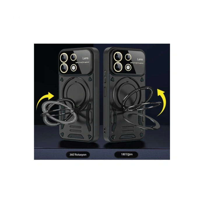 Realme C55 Kılıf Joy Lens Standlı Kapak - Lacivert