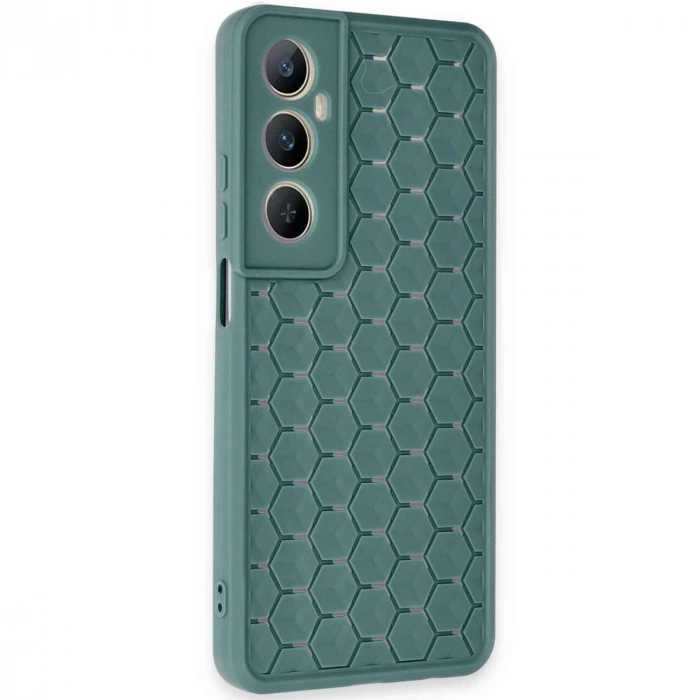 Realme C65 Kılıf Petek Silikon Kapak - Koyu Yeşil