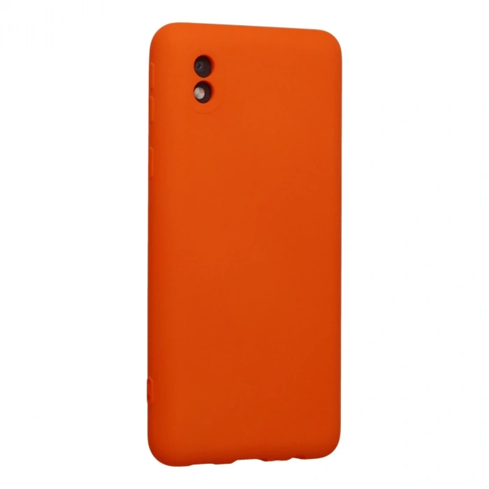 Samsung Galaxy A01 Core Kılıf Nano İçi Kadife Silikon - Turuncu