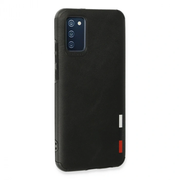 Samsung Galaxy A02s Kılıf Loop Deri Silikon - Siyah