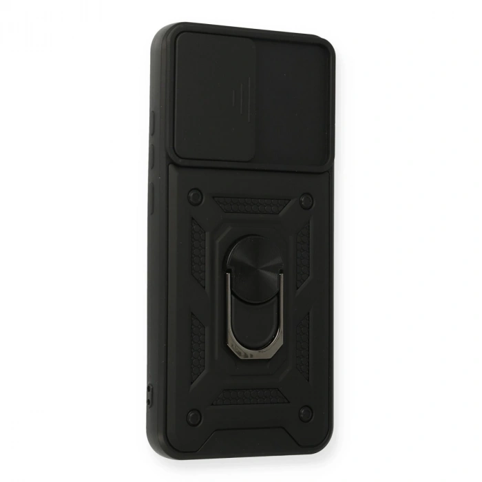 Samsung Galaxy A02s Kılıf Pars Lens Yüzüklü Silikon - Siyah