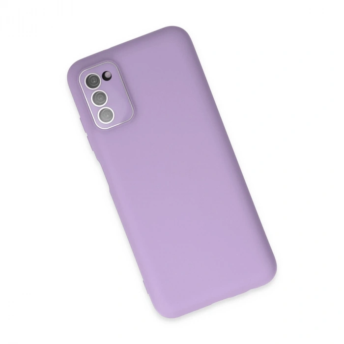 Samsung Galaxy A03s Kılıf Lansman Glass Kapak - Lila