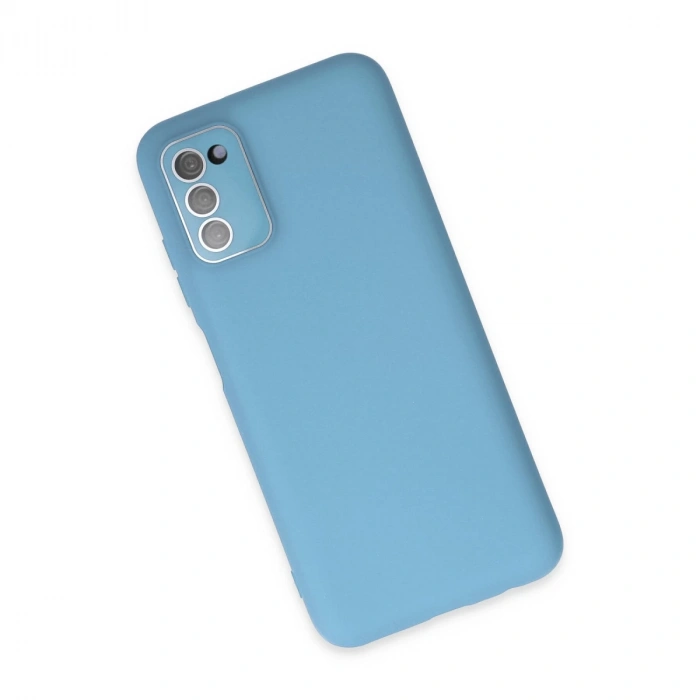 Samsung Galaxy A03s Kılıf Lansman Glass Kapak - Mavi