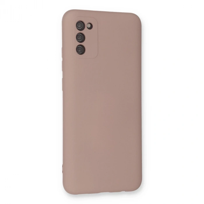 Samsung Galaxy A03s Kılıf Nano İçi Kadife Silikon - Pudra