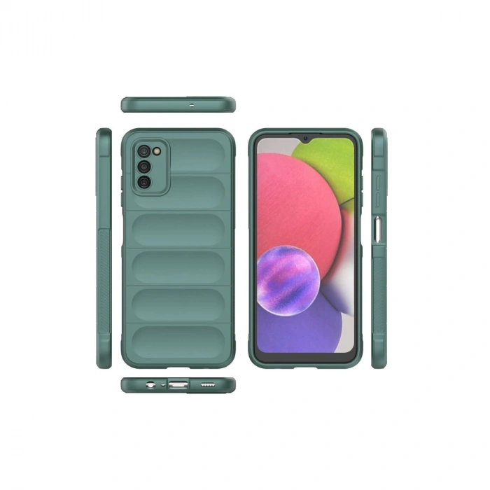 Samsung Galaxy A03s Kılıf Optimum Silikon - Koyu Yeşil