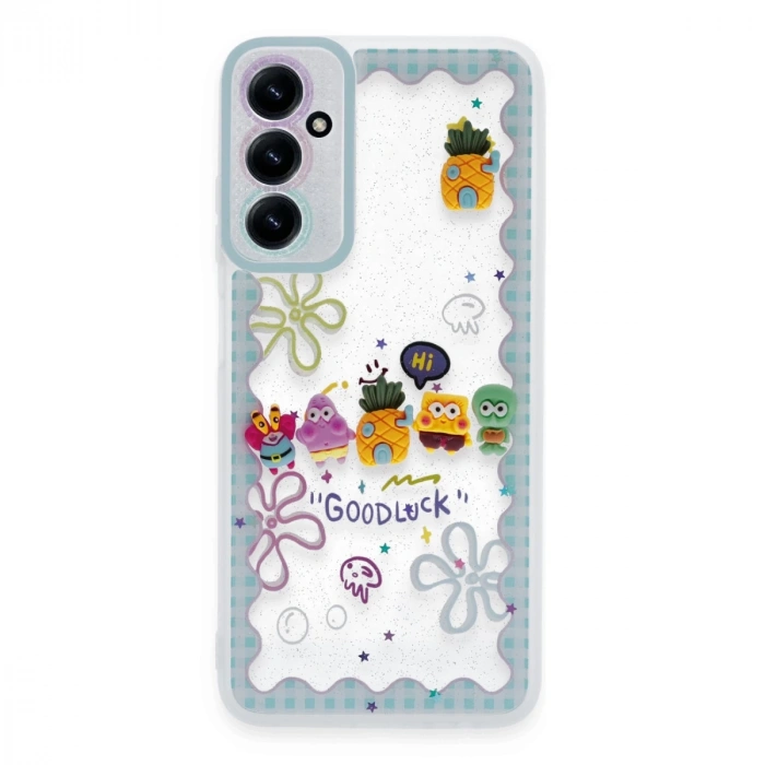 Samsung Galaxy A05s Kılıf Sweet Desenli Silikon Kapak - Açık Mavi