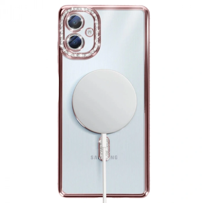 Samsung Galaxy A06 Joke Simli Magneticsafe Kılıf - Pembe