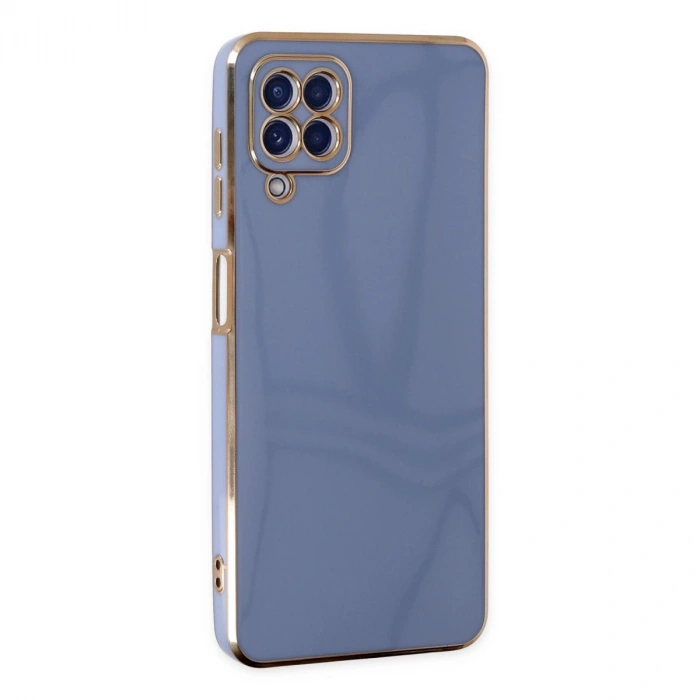 Samsung Galaxy A12 Kılıf Volet Silikon - Mavi