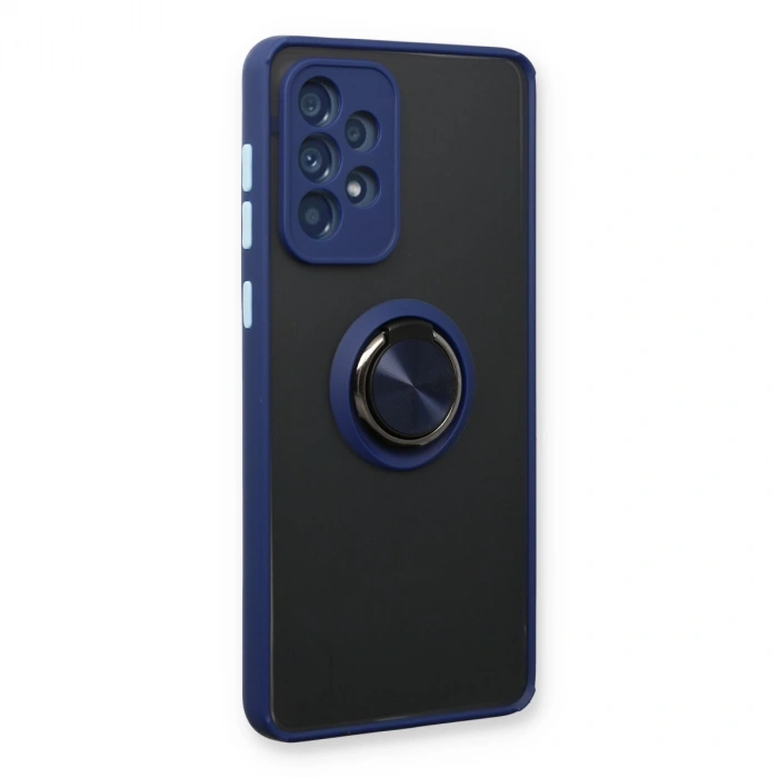 Samsung Galaxy A13 4g Kılıf Montreal Yüzüklü Silikon Kapak - Lacivert