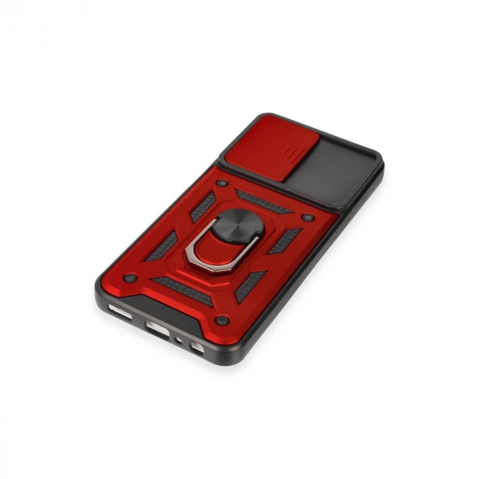 Samsung Galaxy A14 4g Kılıf Pars Lens Yüzüklü Silikon - Kırmızı